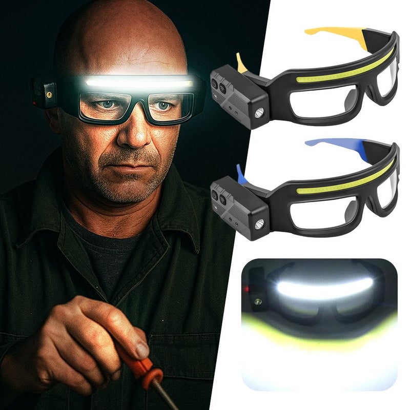 LED Rechargeable Headlight Glasses,smart Safety Glasses – Rechargeable Clip-on with Motion Sensor(5 Modes, Ipx4 Waterproof) (Blue) - Image 3